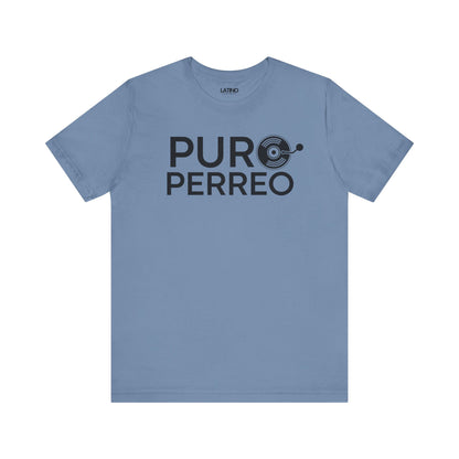 Puro Perreo T-Shirt in bold red with white vinyl record design - Latino In Da House