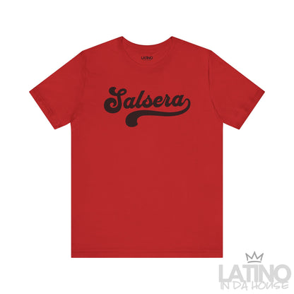 Salsera T-Shirt in red with bold script design – Latino In Da House