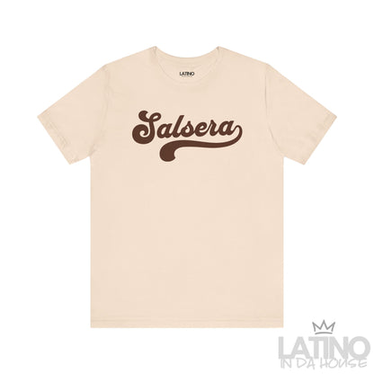 Salsera T-Shirt in soft cream with bold script design – Latino In Da House