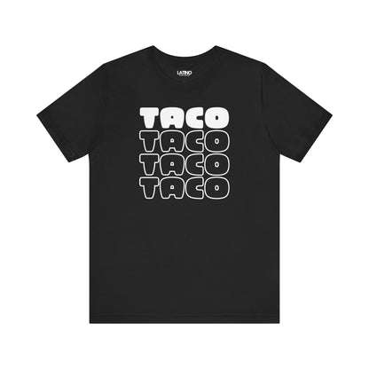 Taco Tuesday Stacked Black T-Shirt. Latino In Da House