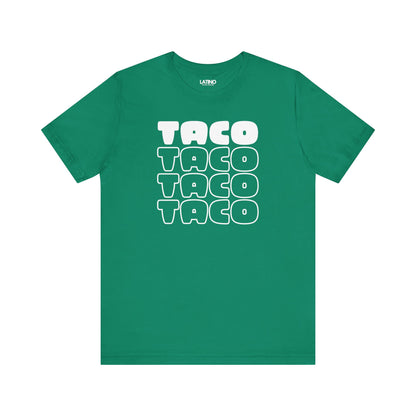 Taco Tuesday Stacked Kelly Green T-Shirt. Latino In Da House