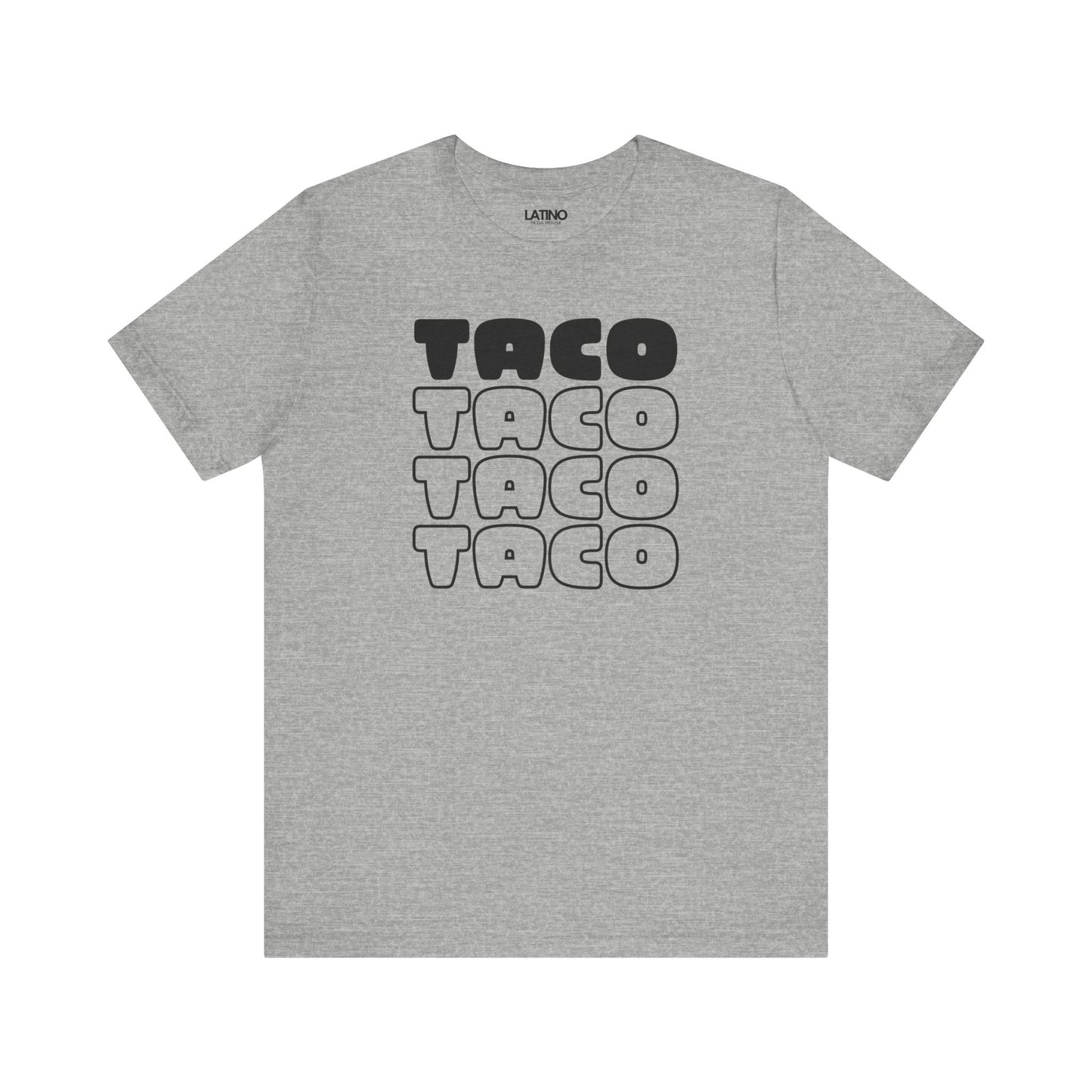 Taco Tuesday Stacked Heather Grey T-Shirt. Latino In Da House