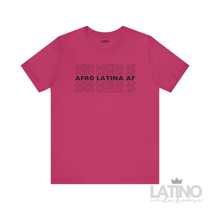 Afro Latina AF T-Shirt in berry with bold repeating design