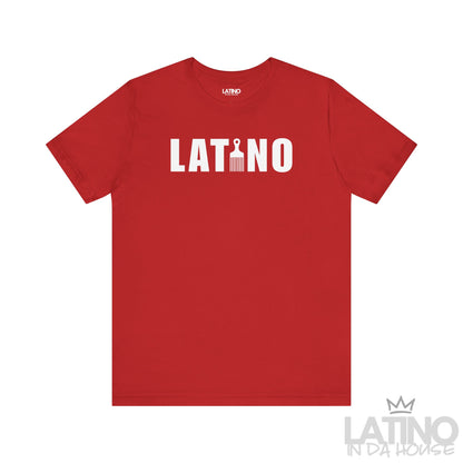 Red AFRO LATINO Graphic Tee featuring cultural pick comb design. Latino In Da House 