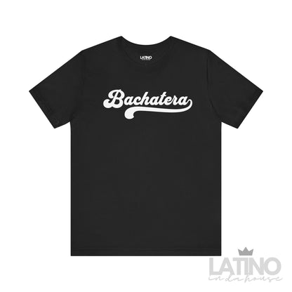 Bachatera Script T-Shirt in Black with White lettering Latino In Da House 