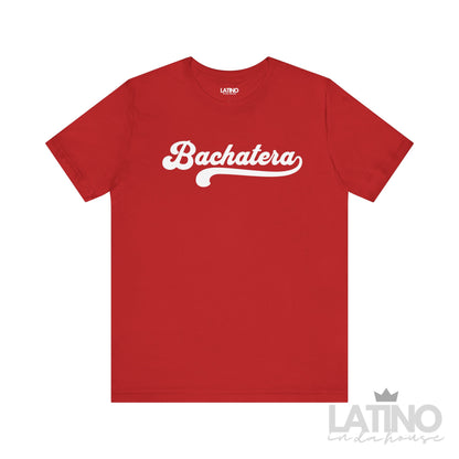 Bachatera Script T-Shirt in Red with White lettering Latino In Da House 