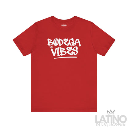 Bodega Vibes T-Shirt in Red — NYC graffiti style graphic, unisex fit by Latino In Da House.