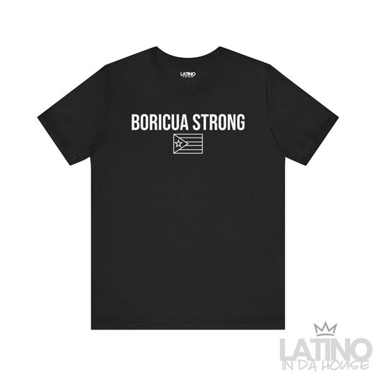 Black Boricua Strong T-shirt with simple Puerto Rican flag design – Latino In Da House