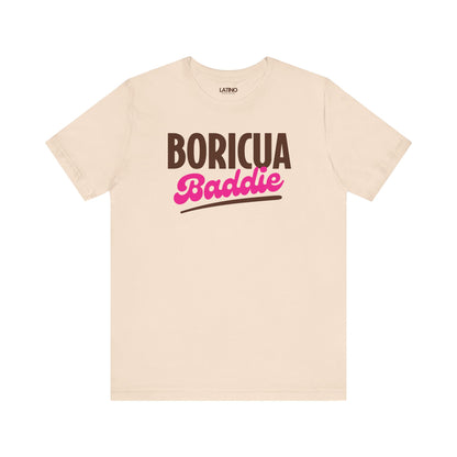 BORICUA BADDIE soft cream t-shirt paired with a playful Baddie script for the perfect mix of fierce and cute. Latino In Da House