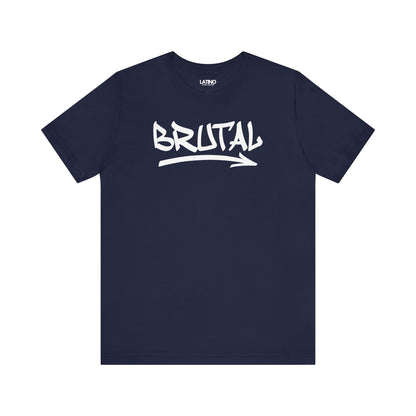 BRUTAL graffiti t-shirt in navy blue with bold white lettering. Latino In Da House