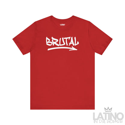BRUTAL graffiti t-shirt in red with white lettering. Latino In Da House 
