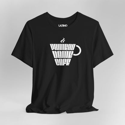 Close Up Primero Dame Cafe 1-Shirt in
black with white stylized coffee cup print -
Latino In Da House