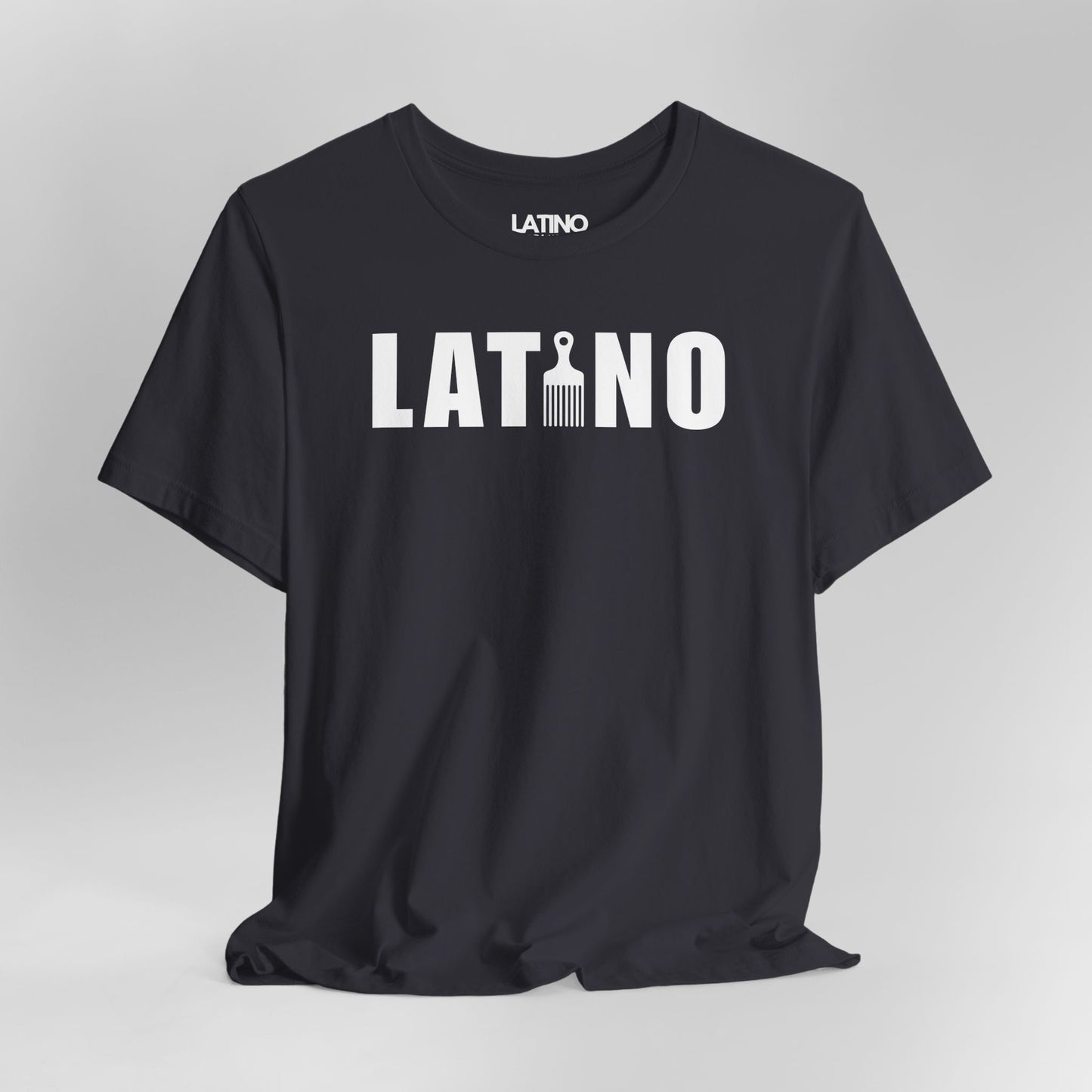 Close Up Dark Grey AFRO LATINO Graphic
Tee featuring cultural pick comb design.
Latino In Da House