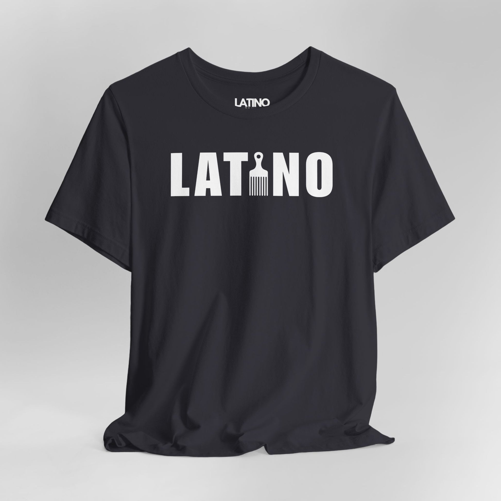 Close Up Dark Grey AFRO LATINO Graphic
Tee featuring cultural pick comb design.
Latino In Da House