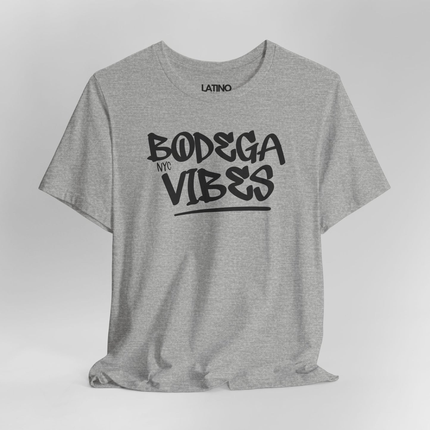 Close Up Bodega Vibes T-Shirt in Athletic Heather - NYC bodega street style graphic tee. Latino In Da House