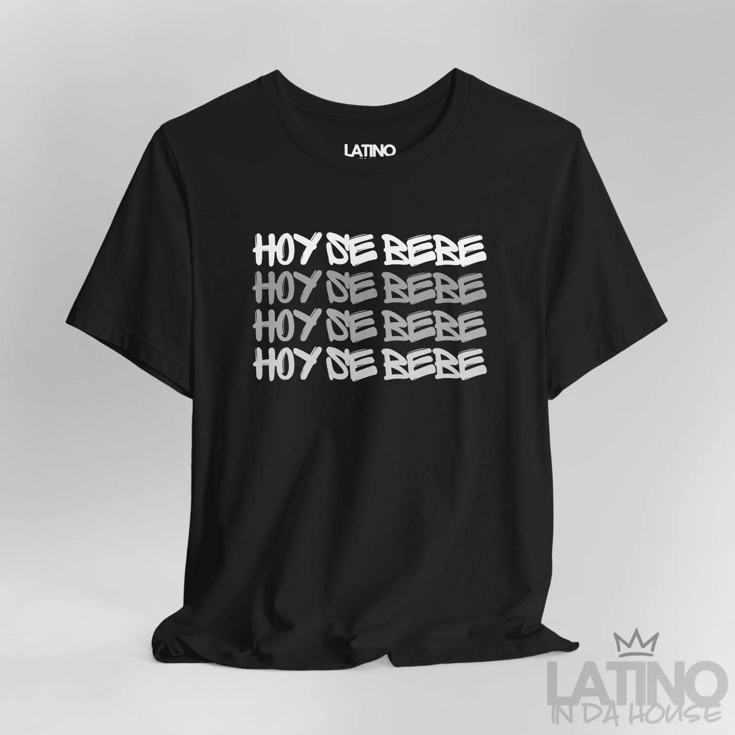 Close Up Hoy Se Bebe T-Shirt in Black – bold fiesta design by Latino In Da House