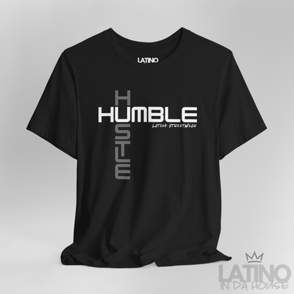 Close up HUMBLE HUSTLE Graphic Black T-Shirt by Latino In Da House