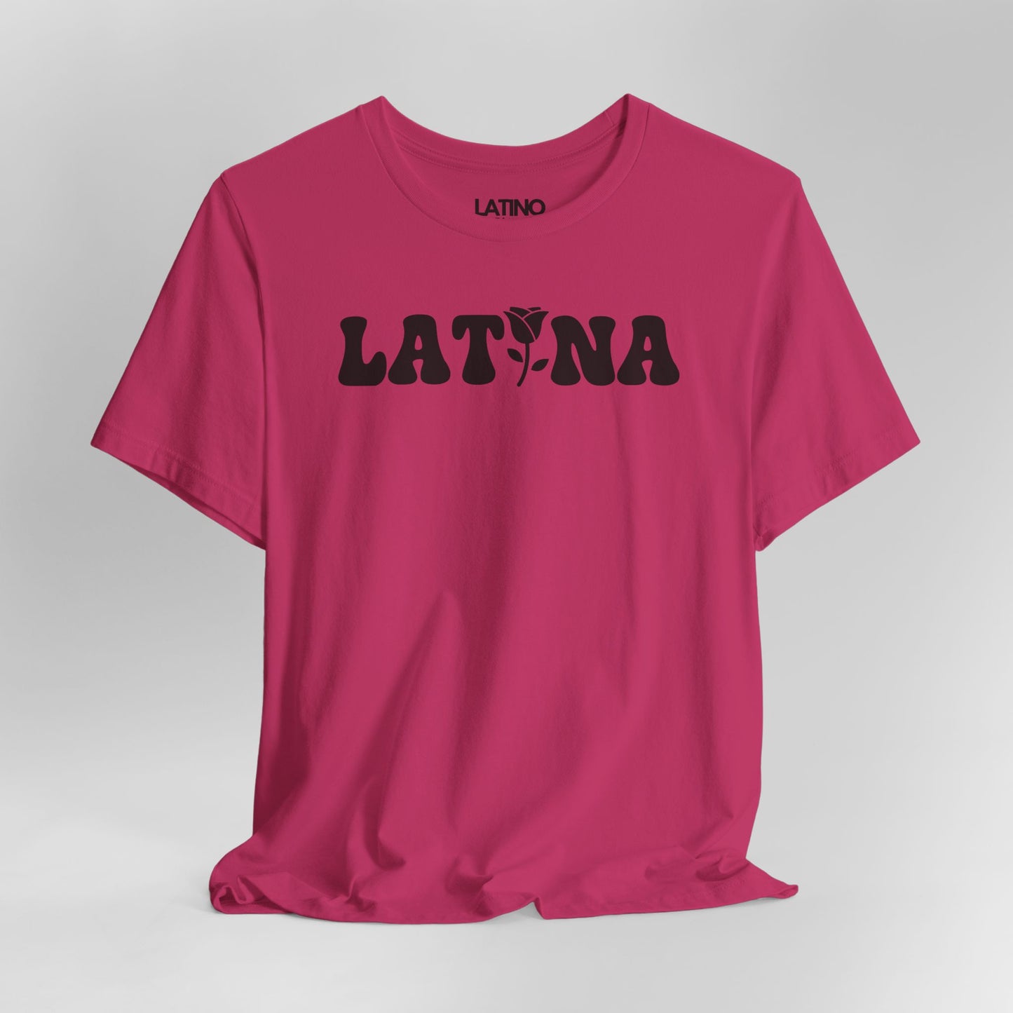 Close Up Latina Flor berry hot pink t-shirt.
Latino In Da House