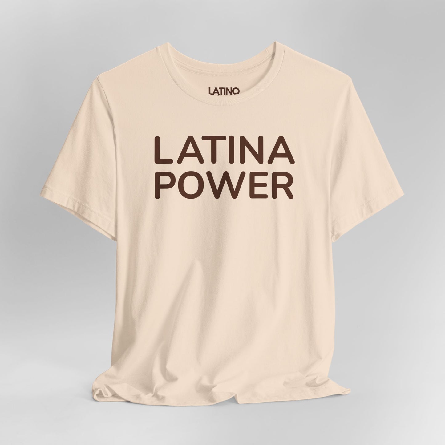 Close Up Latino Power Empowerment Soft Cream T-Shirt. Latino In Da House
