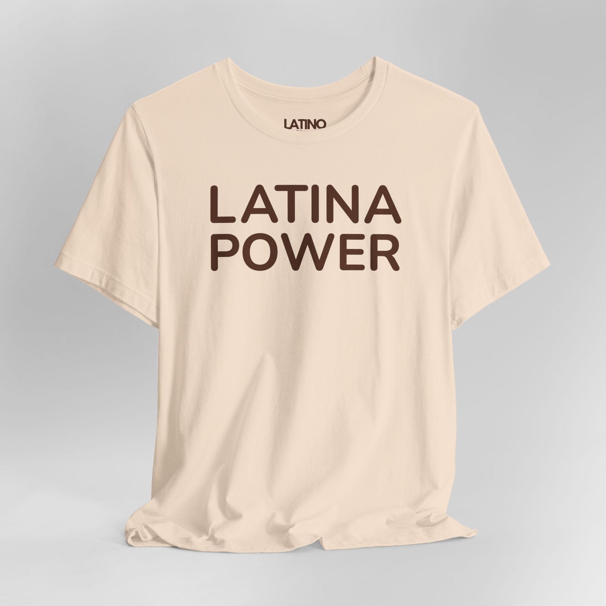 Close Up Latino Power Empowerment Soft Cream T-Shirt. Latino In Da House