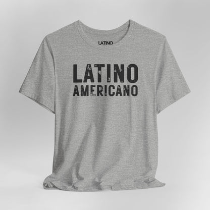 Close Up Latino Americano distressed heather grey t-shirt. Latino In Da House