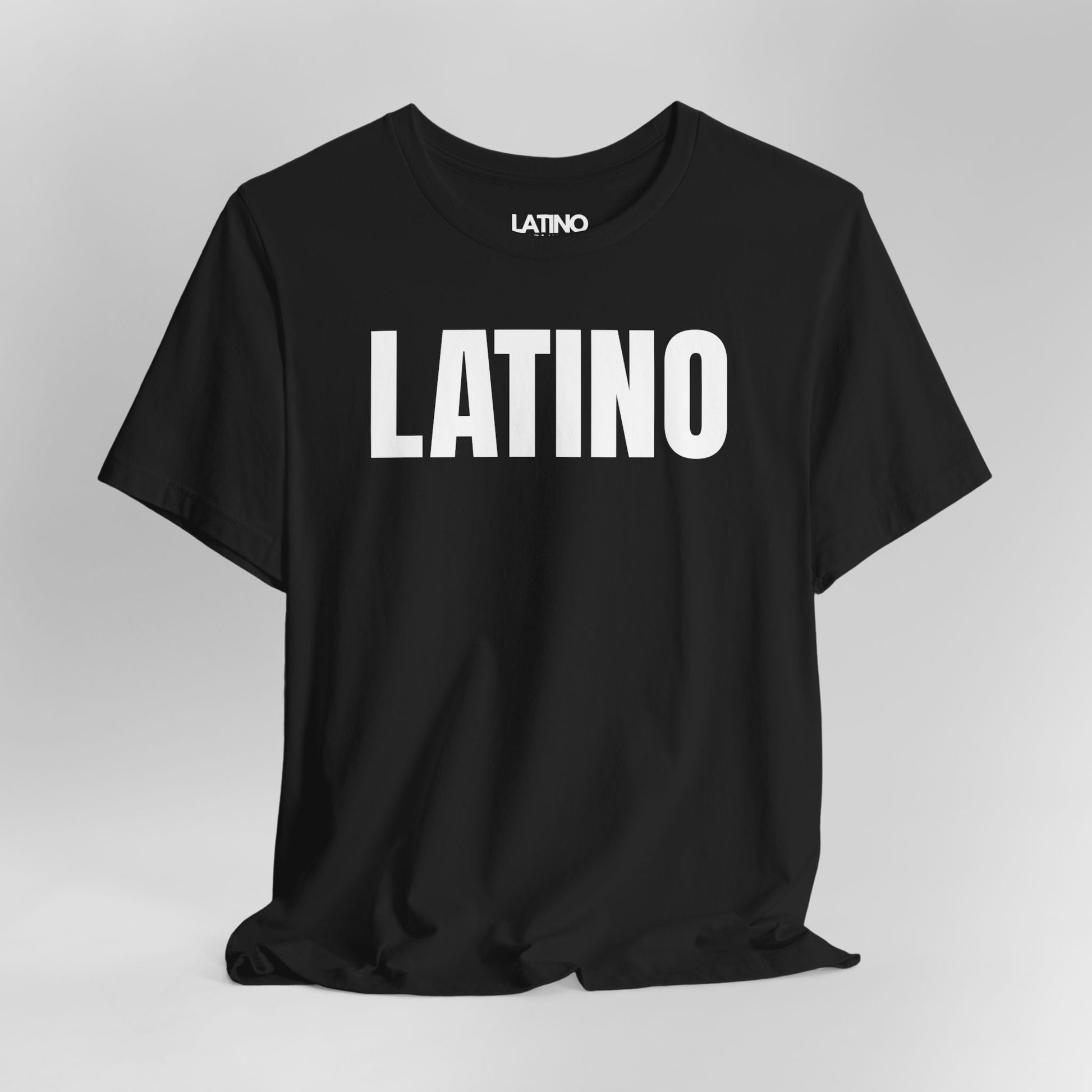 Close Up Latino Classic T-Shirt in black with bold white text - Latino In Da House