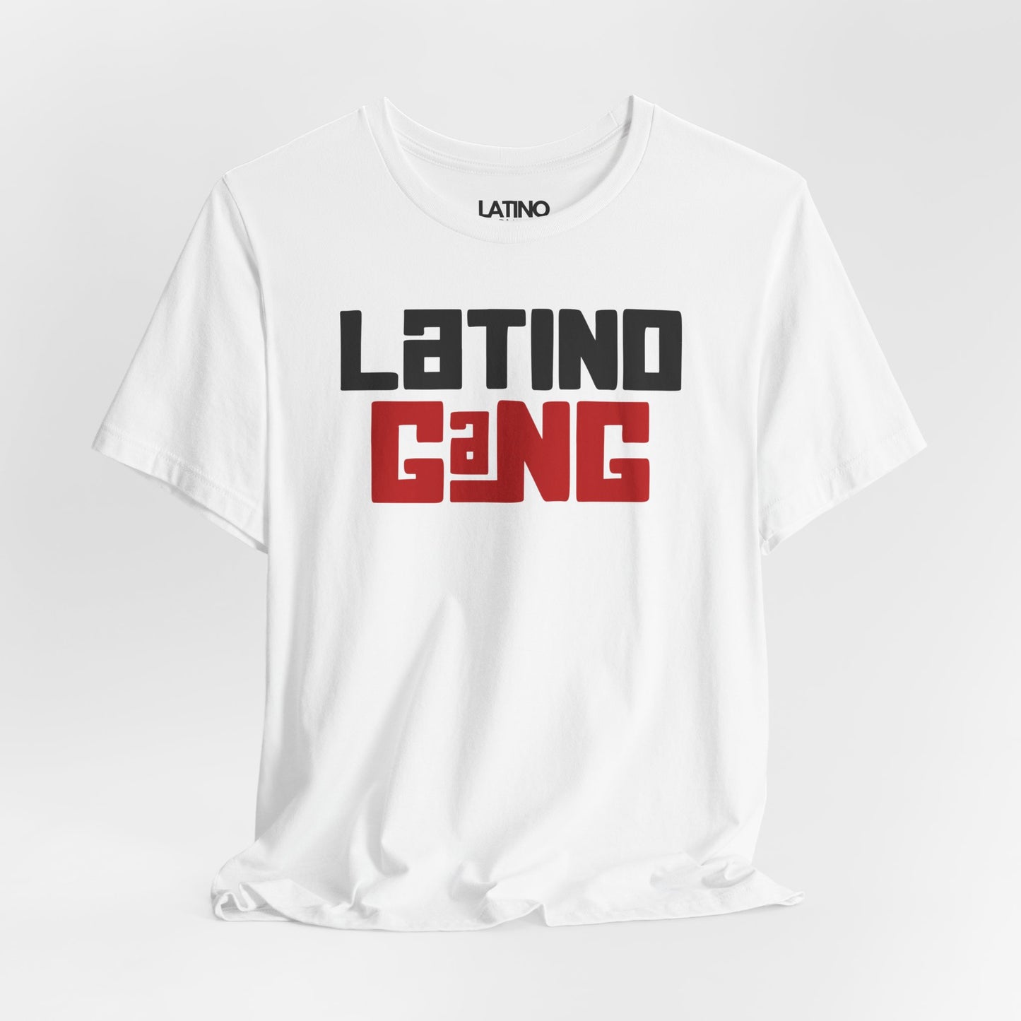 Close Up Latino Gang T-Shirt in white with bold white and red street-style lettering
Latino In Da House