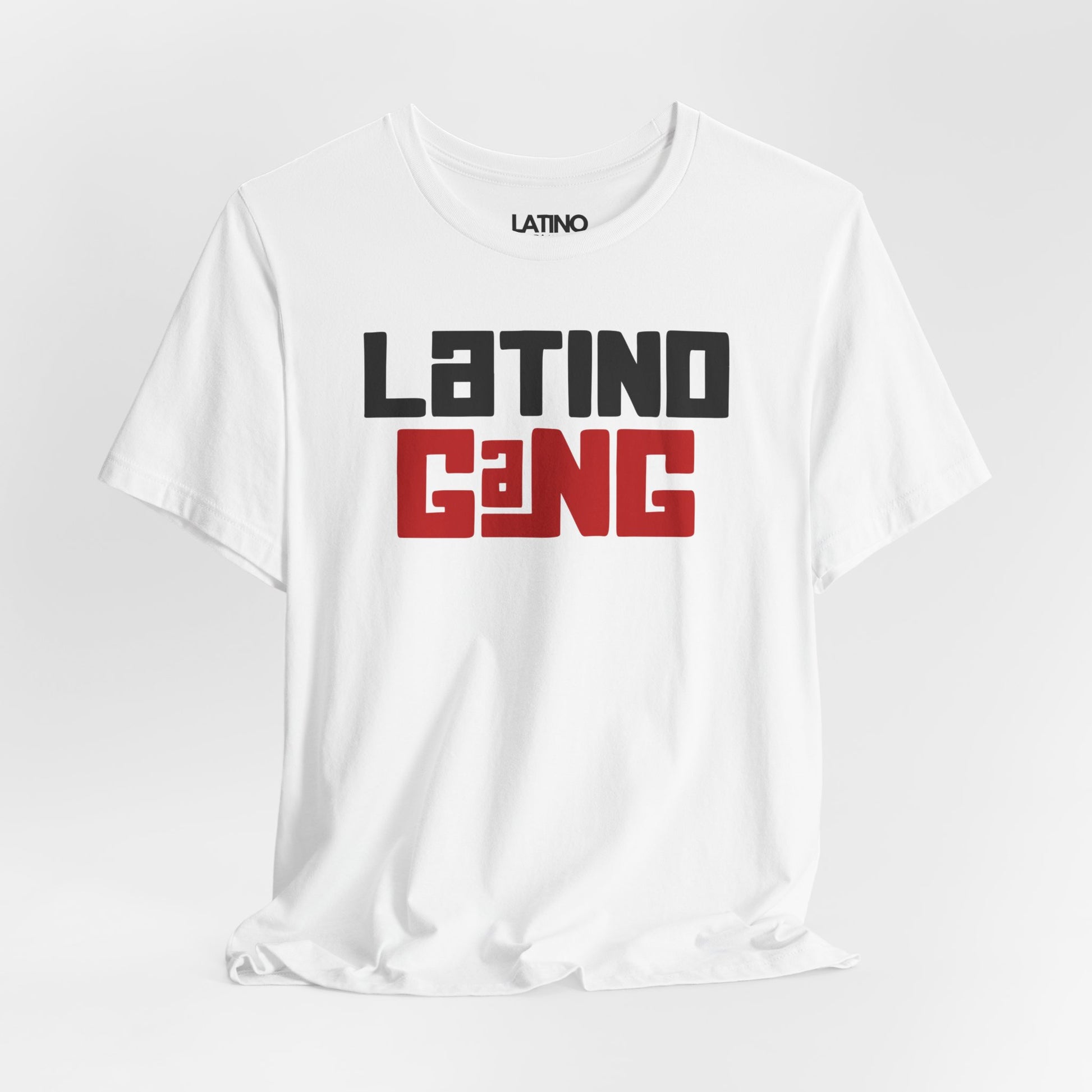 Close Up Latino Gang T-Shirt in white with bold white and red street-style lettering
Latino In Da House