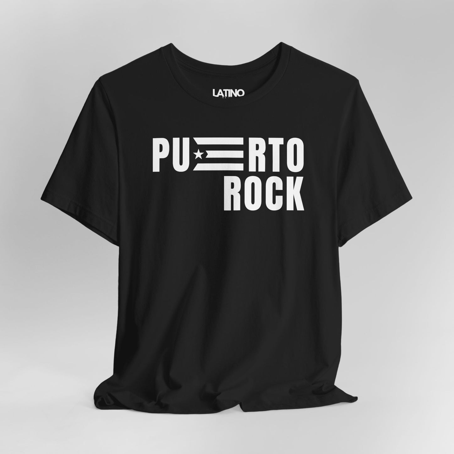 Close Up Puerto Rock Flag, Puerto Rico Pride Black T-Shirt. Latino In Da House