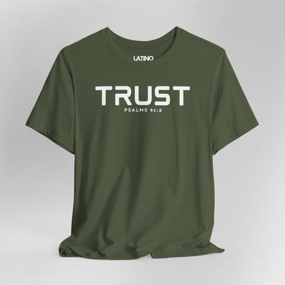 Close Up Trust Psalms 91:2 steel green.
Latino In Da House