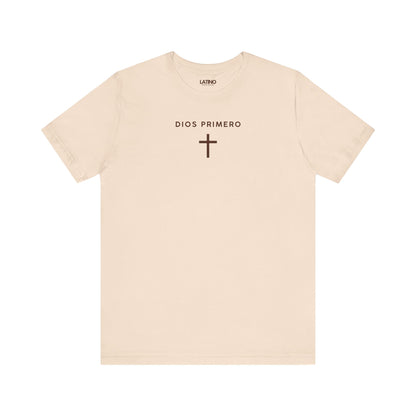 Dios Primero Faith Latino Minimalist Soft Cream T-Shirt. Latino In Da House