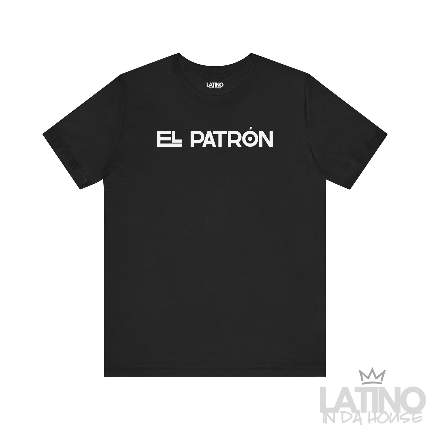 Black “El Patrón” Latino Lifestyle T-Shirt – sleek and powerful. Latino In Da House 
