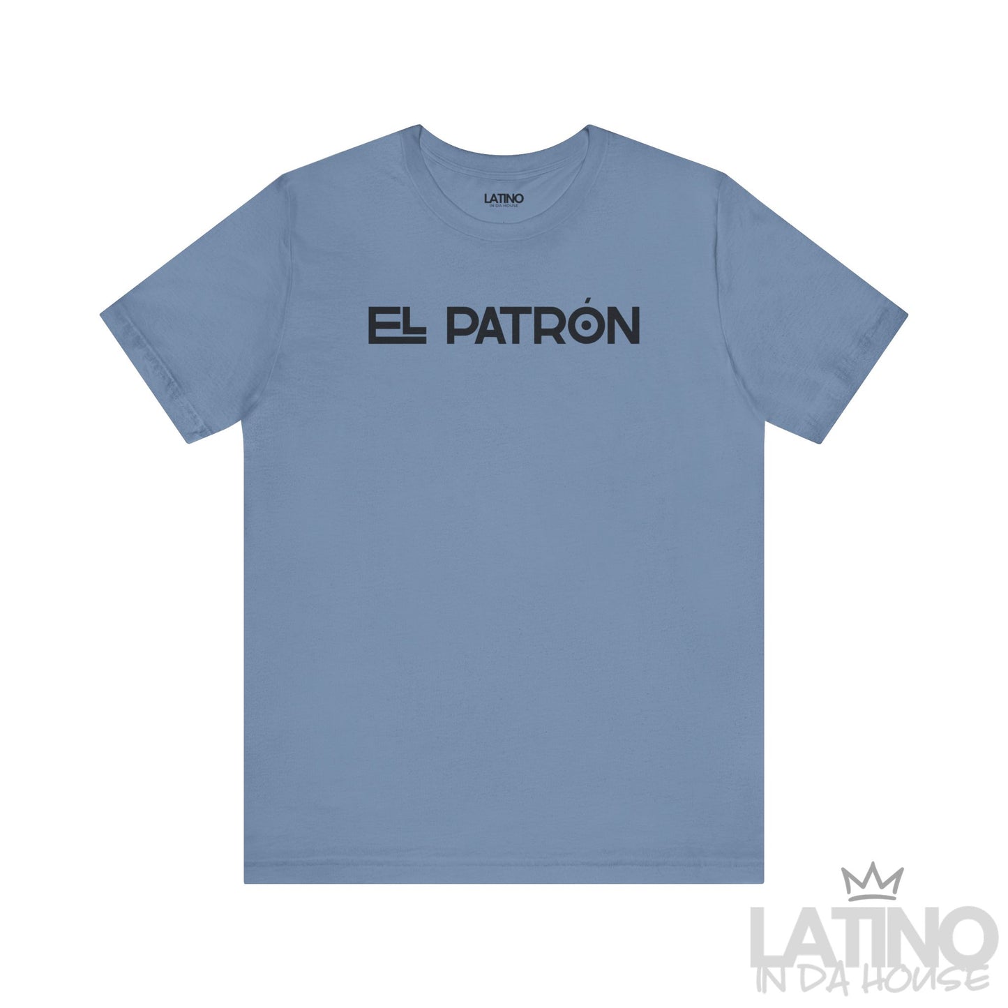 Steel Blue “El Patrón” Latino Lifestyle T-Shirt – sleek and powerful. Latino In Da House 