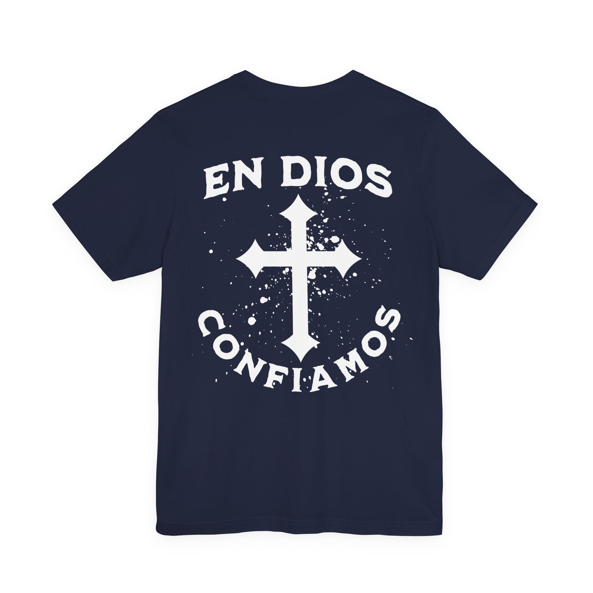 En Dios Confiamos Faith T-Shirt in navy with cross design – Latino In Da House