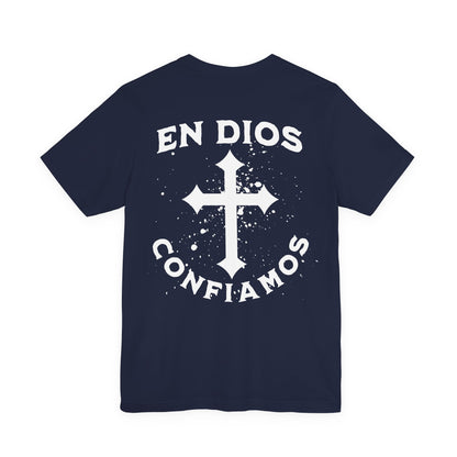En Dios Confiamos Faith T-Shirt in navy with cross design – Latino In Da House