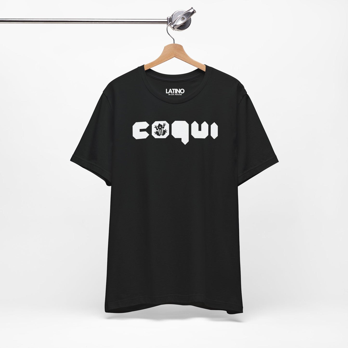 Hanged Up Coquí Puerto Rico Frog Black T-Shirt. Latino In Da House 