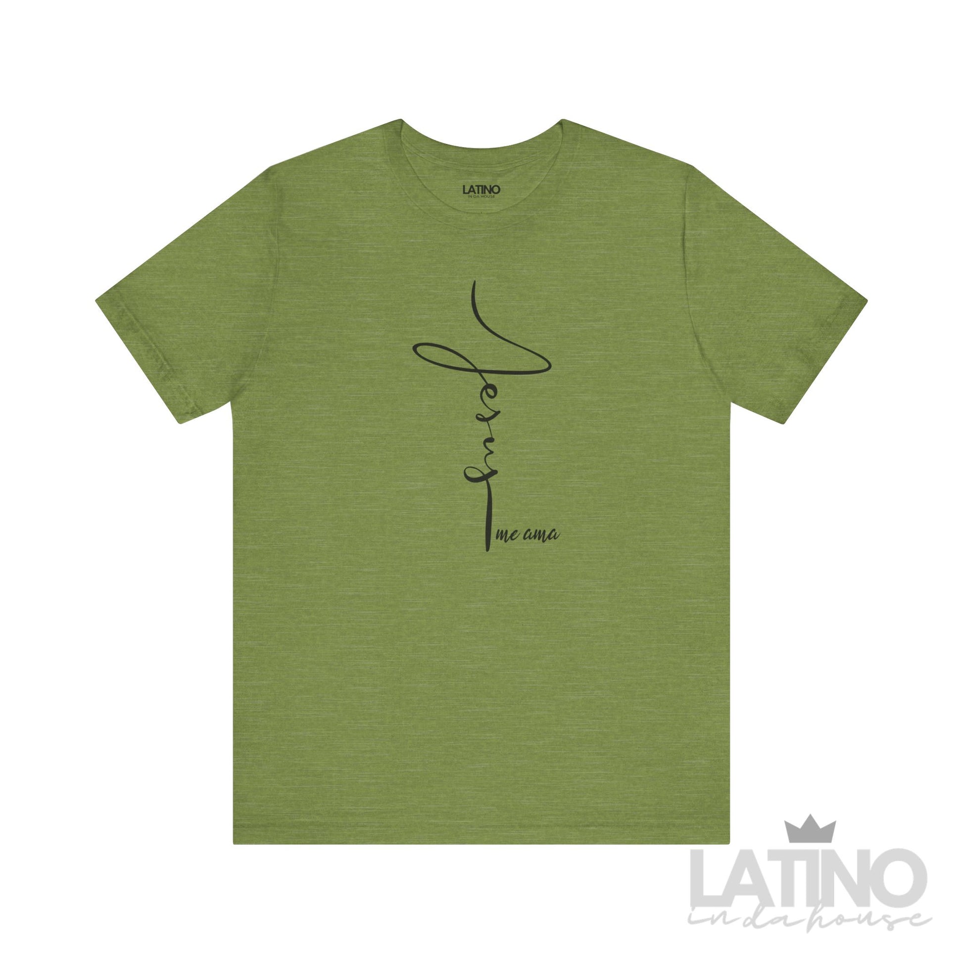 Jesus Me Ama Faith T-Shirt in heather green – Latino In Da House