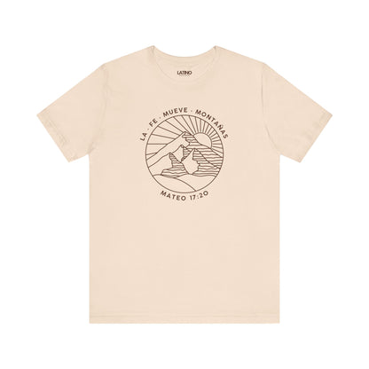La Fe Mueve Montañas soft cream t-shirt. Latino In Da house