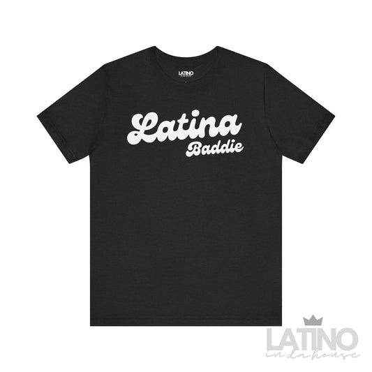 Latina Baddie T-Shirt in Black Heather – bold Latina graphic tee - Latino In Da House 