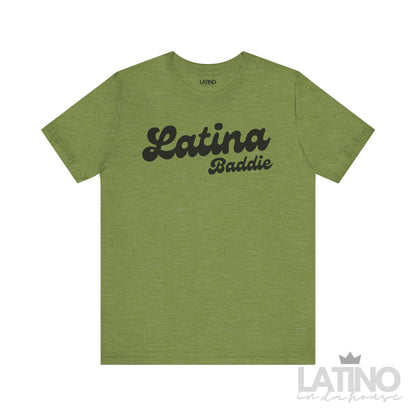 Latina Baddie T-Shirt in Heather Green – playful baddie graphic tee - Latino In Da House 
