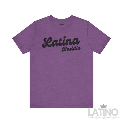 Latina Baddie T-Shirt in Heather Team Purple – stylish statement shirt for Latinas - Latino In Da House 