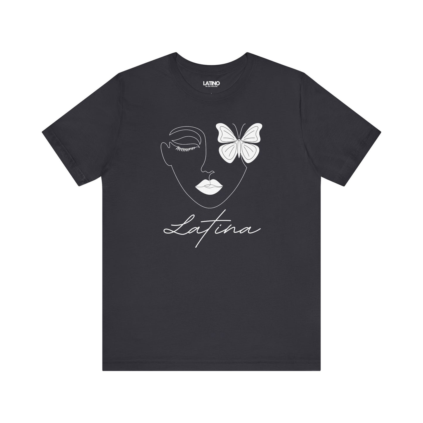 Latina Butterfly "Mariposa" dark grey t-shirt. Latino In Da House 