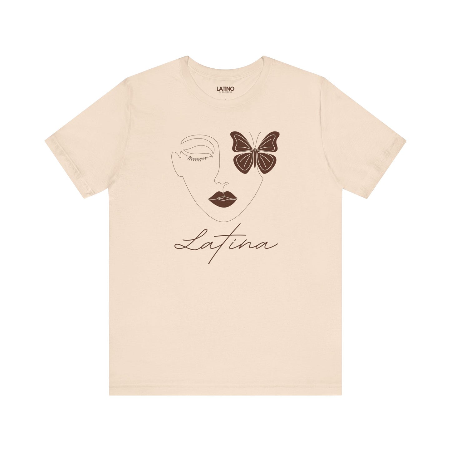 Latina Butterfly "Mariposa" soft cream t-shirt. Latino In Da House 