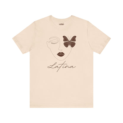 Latina Butterfly "Mariposa" soft cream t-shirt. Latino In Da House 