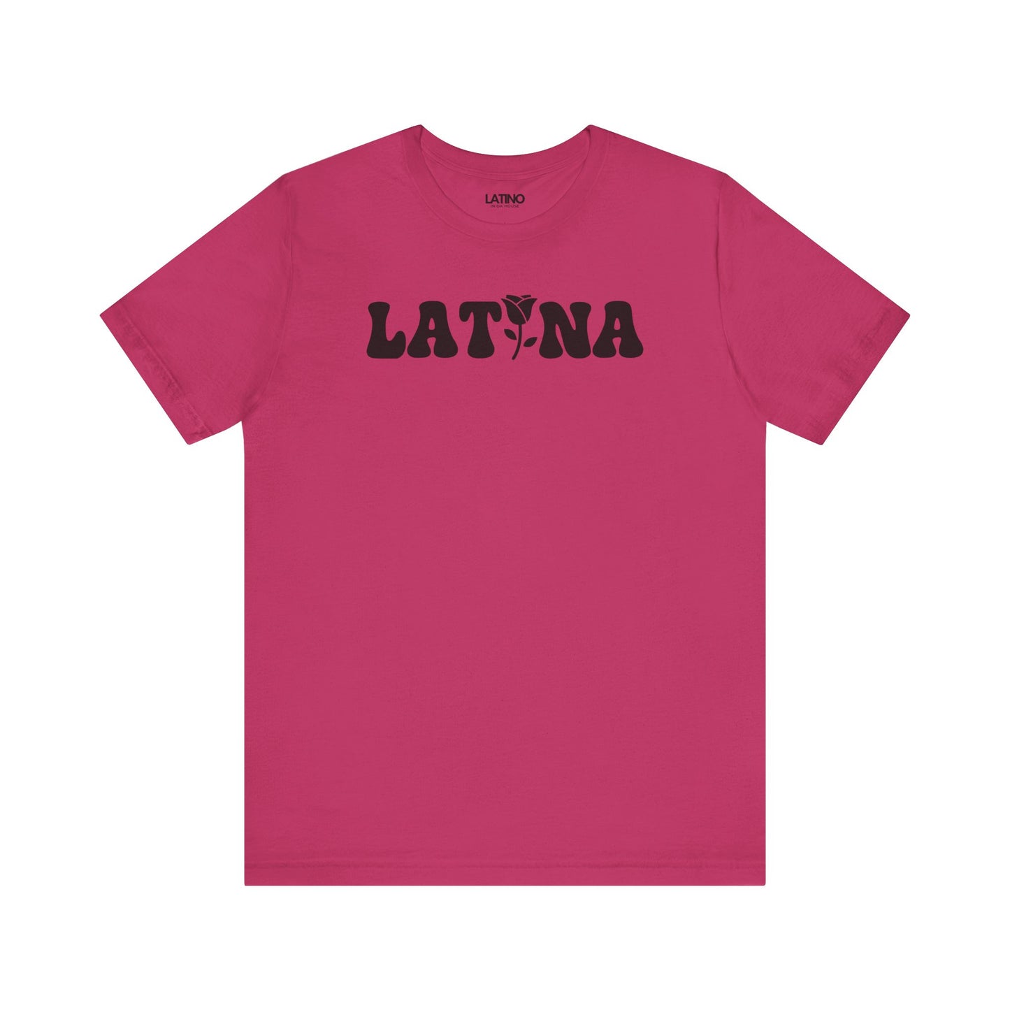 Latina Flor berry hot pink t-shirt. Latino In Da House