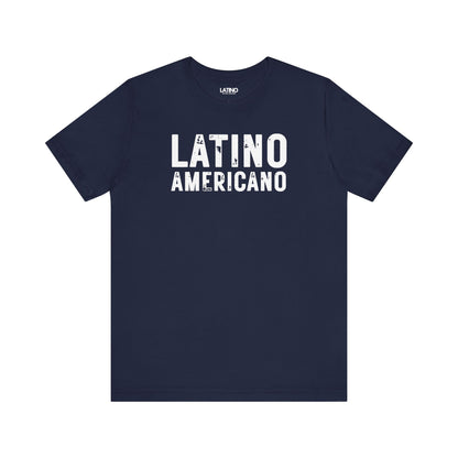 Latino Americano distressed navy blue t-shirt. Latino In Da House