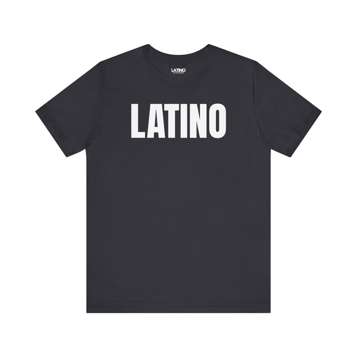Latino Classic T-Shirt in dark grey with bold white text - Latino In Da House