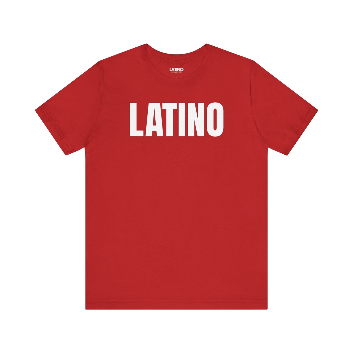 Latino Classic T-Shirt in red with bold white text - Latino In Da House