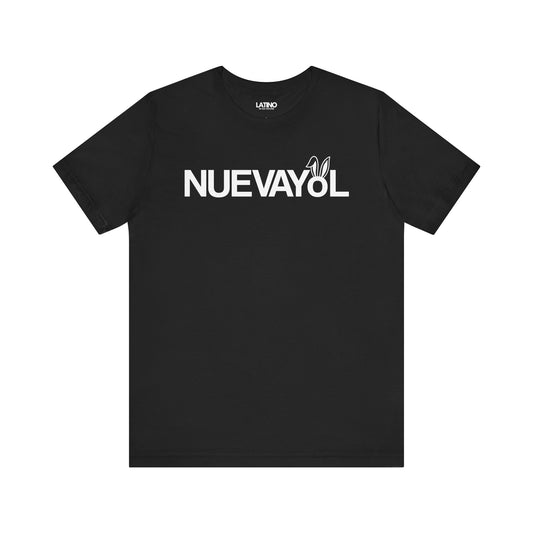 NUEVAYoL New York inspired T-Shirt in white bold text on black tee. Latino In Da House 