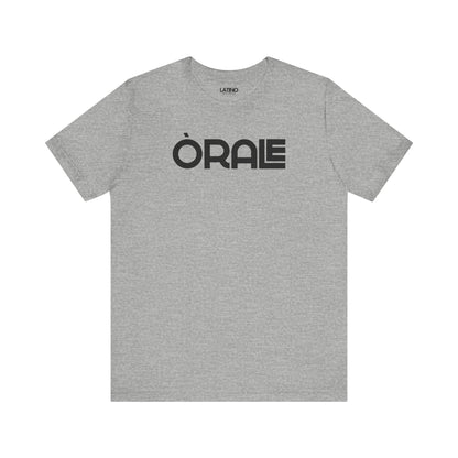 ORALE T-Shirt in heather grey - bold
Latino slang tee with white text, minimalist streetwear design by Latino In Da House.